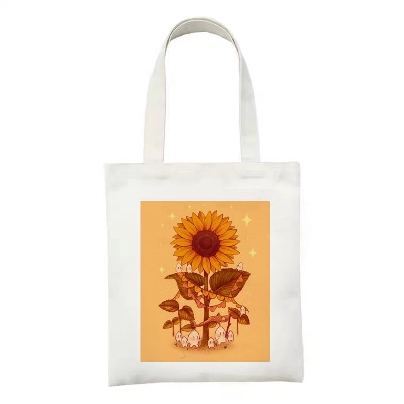 Women's Minimalist Flower Mushroom Shopping Bags