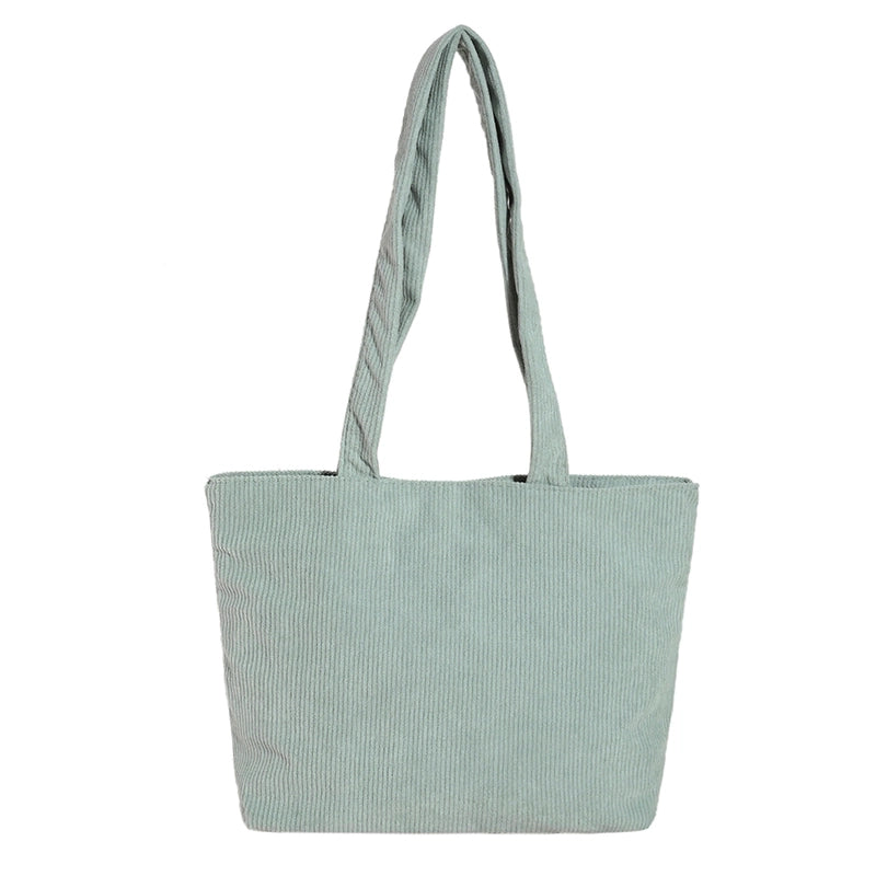 Women's Corduroy Solid Color Streetwear Square Zipper Shoulder Bag
