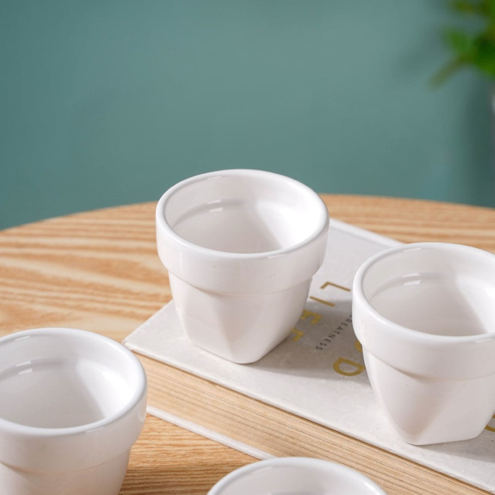 Modern Mini Pot For Decor White Set of 4