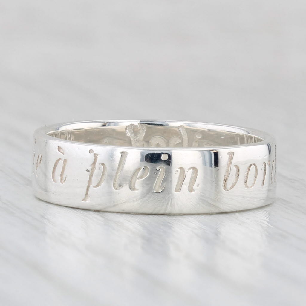 Une Vie a Plaein Bord Ring Sterling Silver Size 9 Band Stackable A Rodin