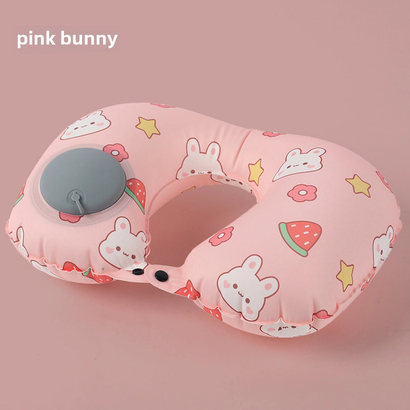 Inflatable U-shaped Pillow Cool Pressing Inflatable Pillow Travel Portable Neck Pillow Travel Sanbao Storage Pillow For Airplane