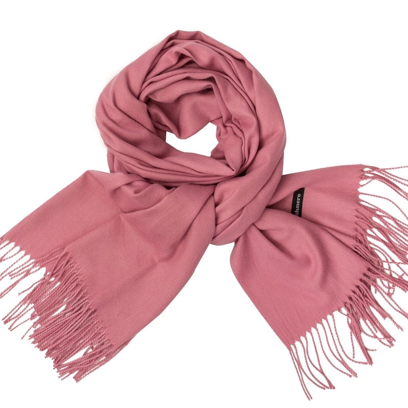 Women's Minimalist Tassel Solid Color Imitation Cashmere Scarf