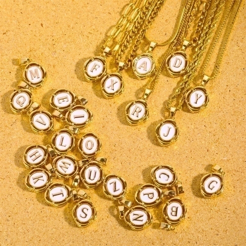 Minimalist Letter Stainless Steel Enamel Plating Necklace