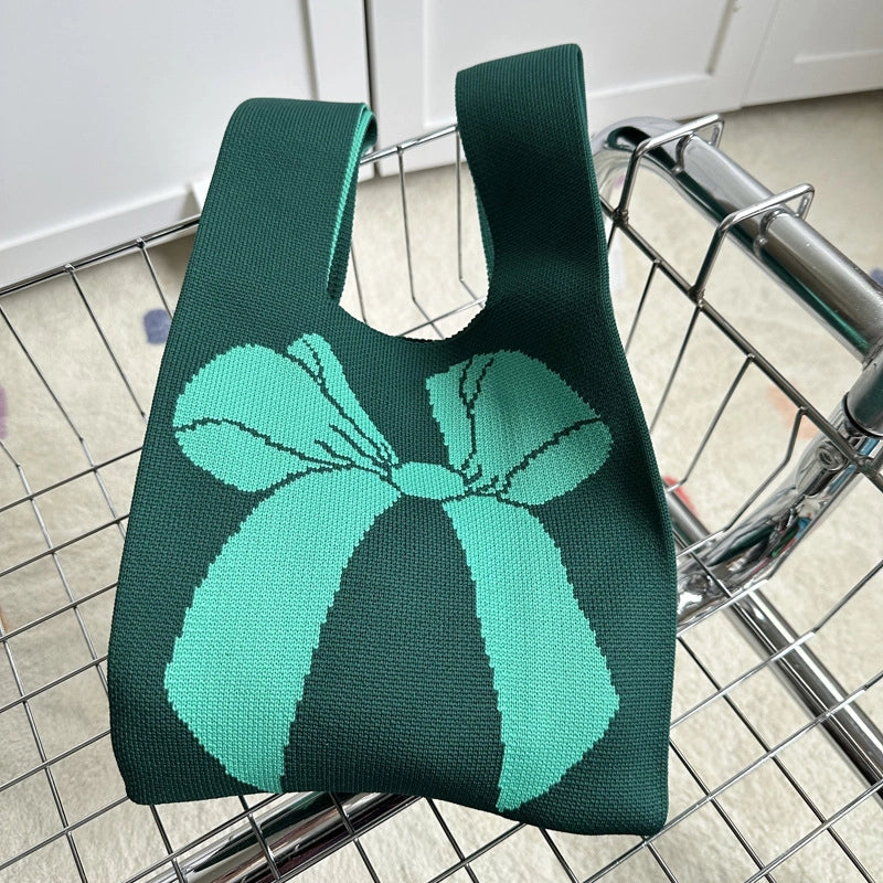Women's Polyester Printing Color Block Cute Square Open Handbag