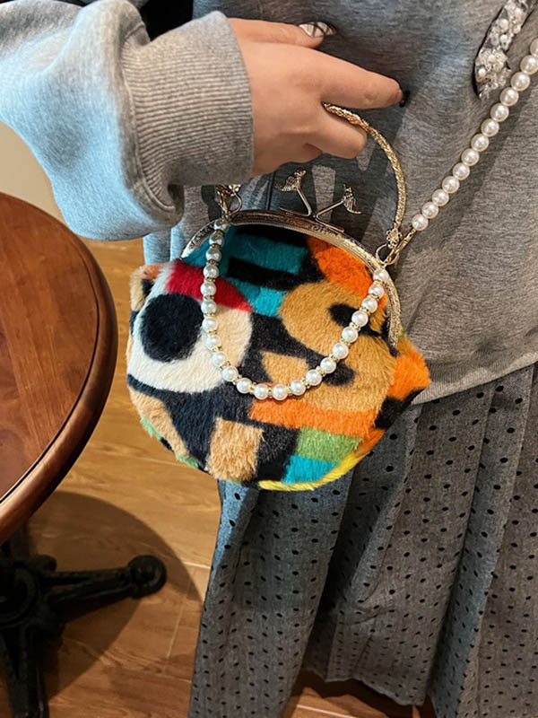 Contrast Color Zipper Crossbody Bags Handbags
