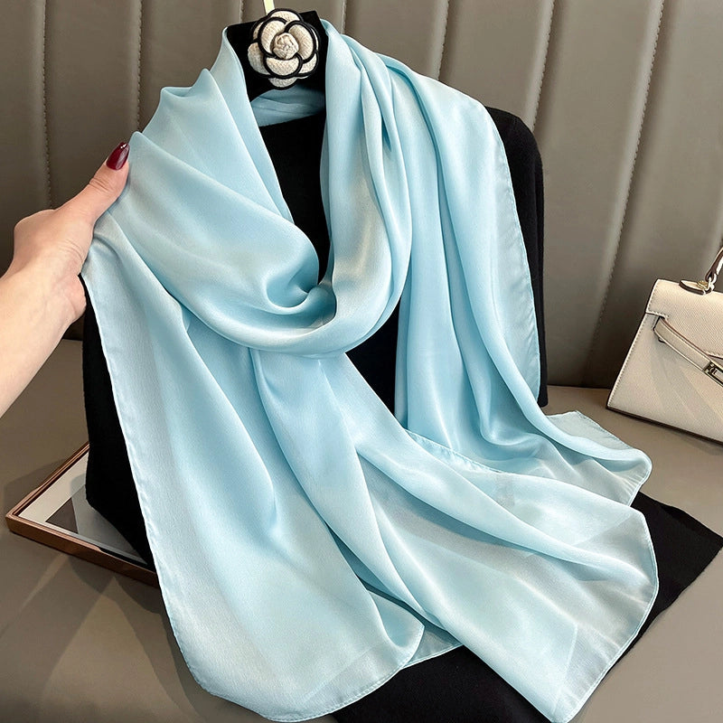 Women's Minimalist Classic Style Solid Color Imitated Silk Silk Scarf