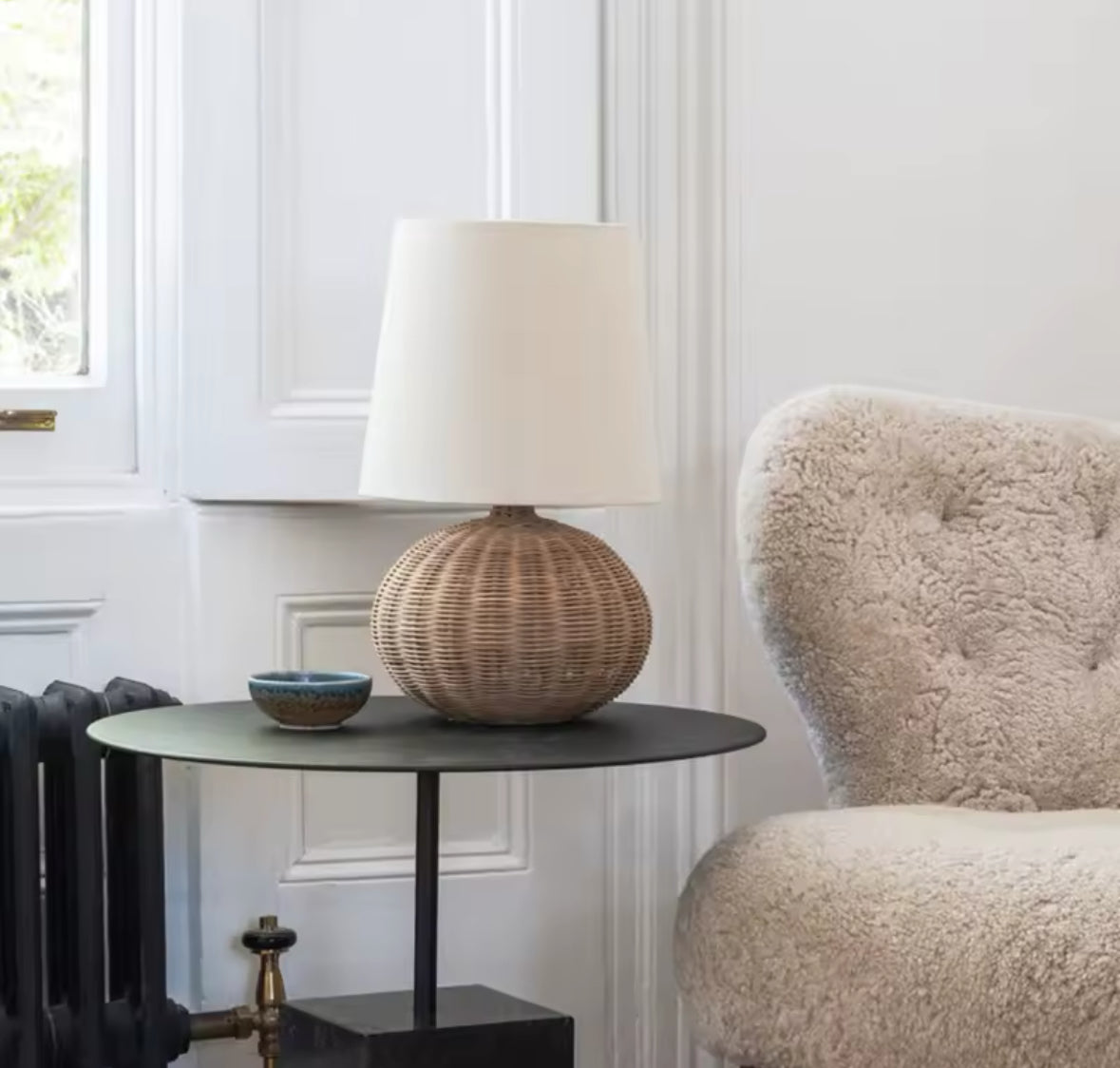 Rustic Woven Table Lamps with Natural Bamboo Materials