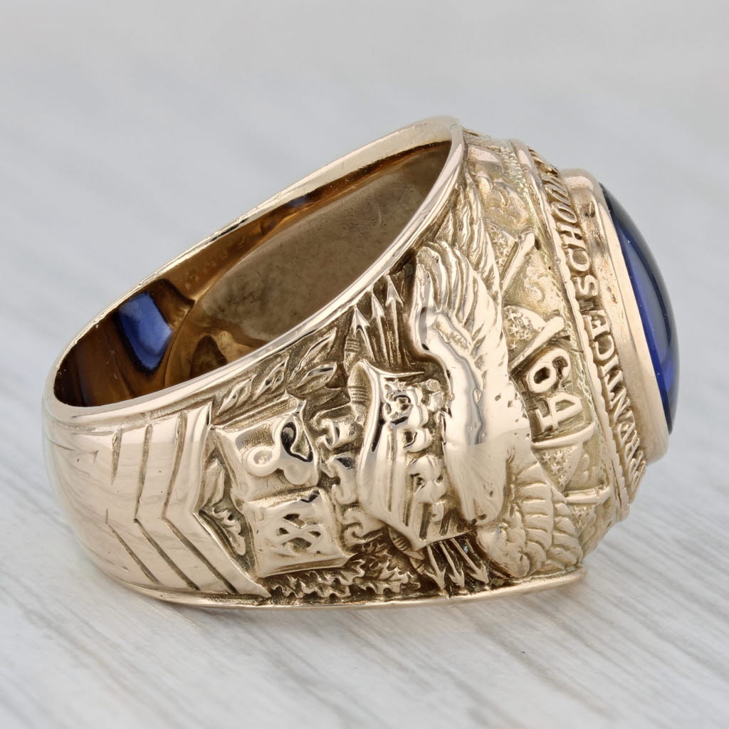 Norfolk Naval Shipyard Apprentice School Ring 10k Gold Lab Created Sapphire