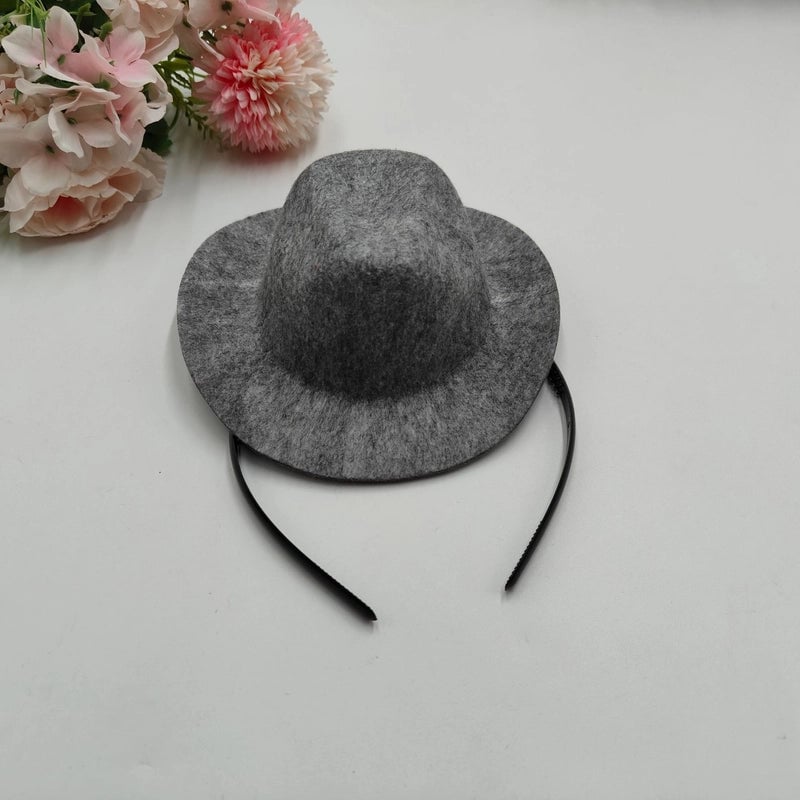 Cowboy Style Nonwoven Solid Color Pet Hat