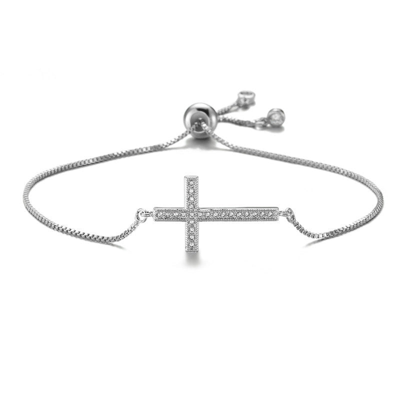 Copper Cross Zircon Copper Bracelets