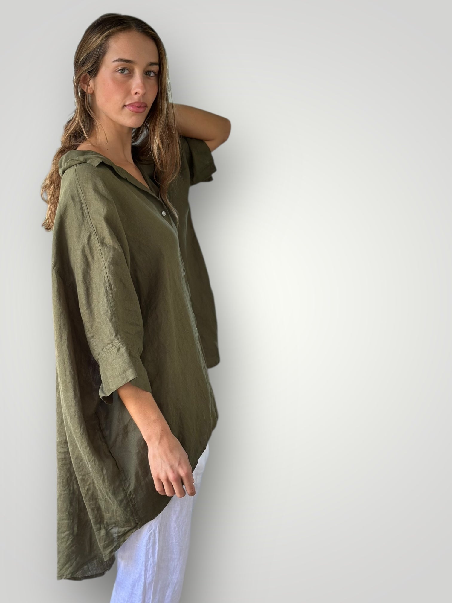issey shirt - army linen
