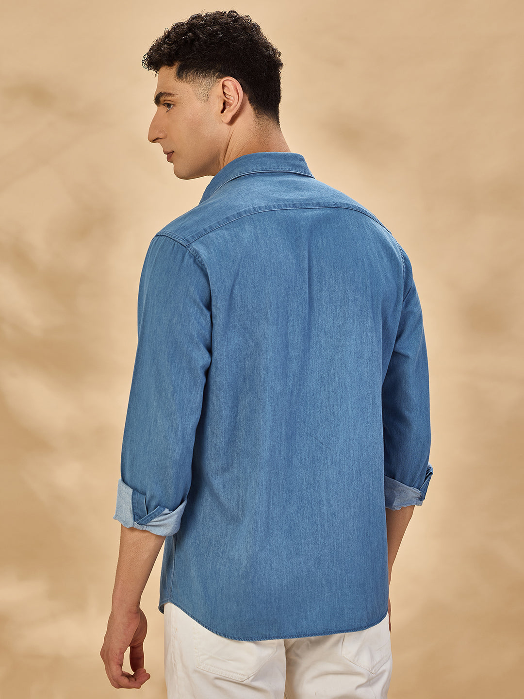 Men Blue Casual Shirt (DOKE)