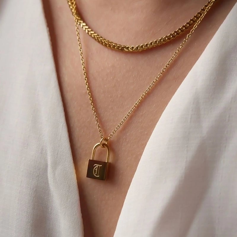 Fashion Letter 304 Stainless Steel 18K Gold Plated Plating Necklace