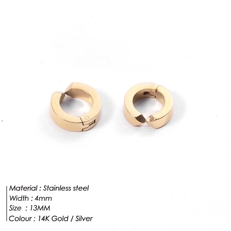 Minimalist Geometric Stainless Steel No Inlaid 14K Gold Plated Earrings
