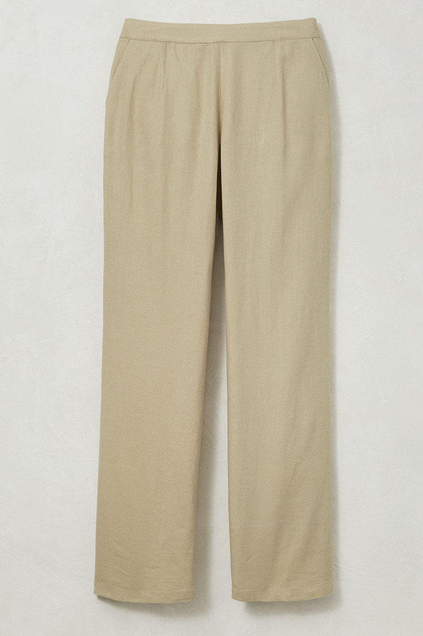 Linen Blend Wide-Leg Pants