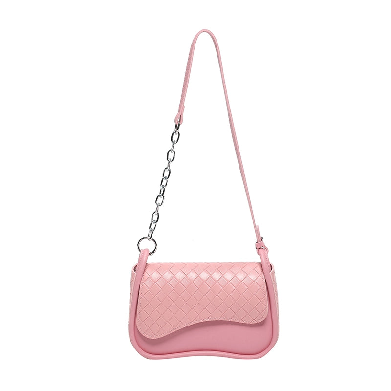 Women's Small Pu Leather Solid Color Elegant Square Flip Cover Shoulder Bag Crossbody Bag
