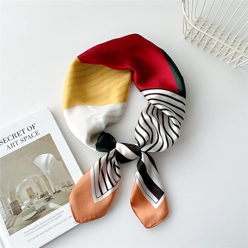 Women's Preppy Style Sweet Minimalist Plant Polyester Printing Silk Scarf