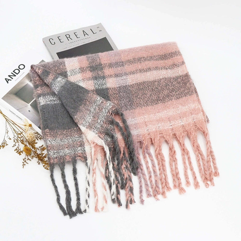 Women's Minimalist Classic Style Color Block Imitation Cashmere Woven Scarf