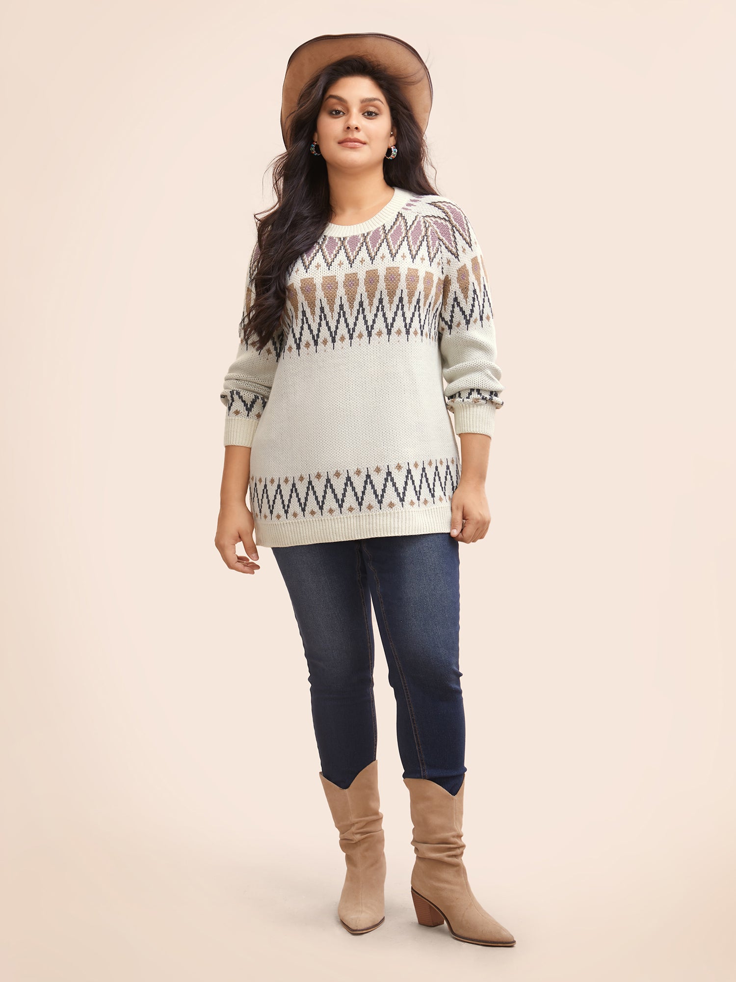 Fair Isle Jacquard Crew Neck Pullover