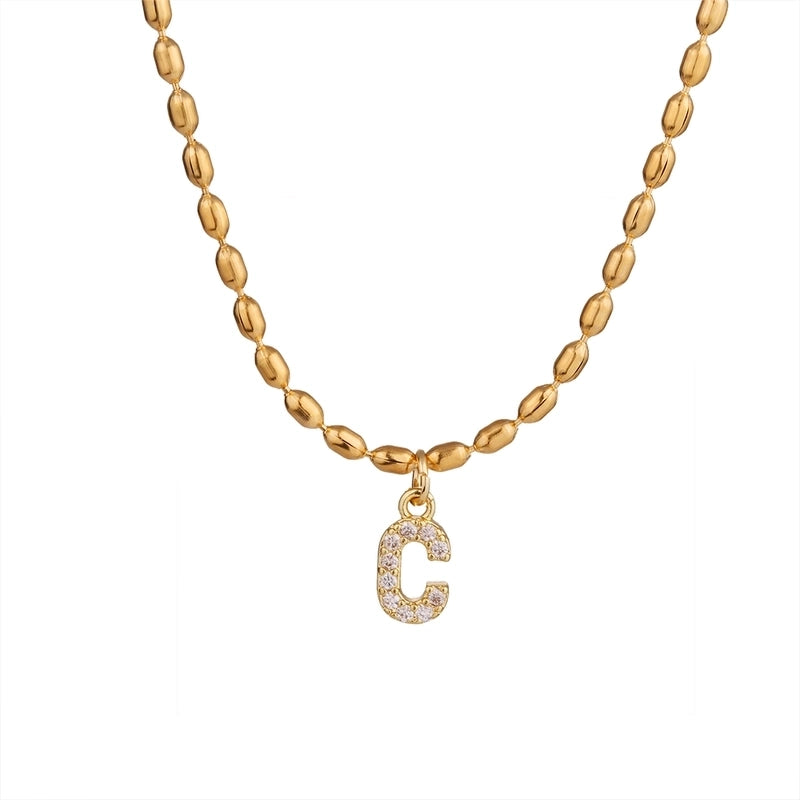 Shiny Letter Letter 304 Stainless Steel Necklace