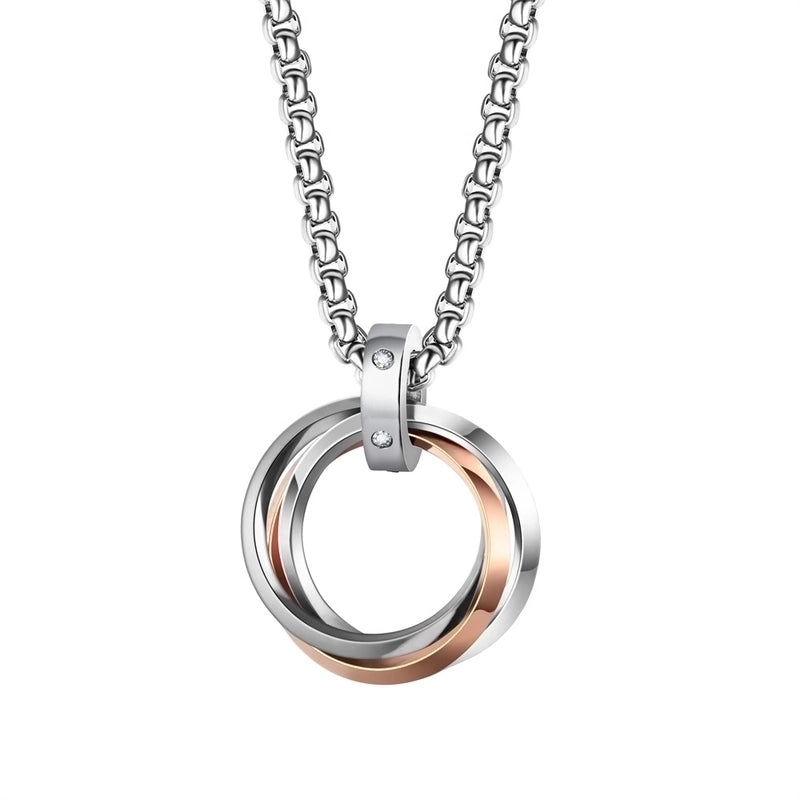 Retro Solid Color Stainless Steel Pendant Necklace 1 Piece