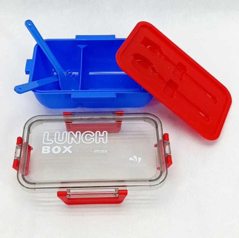 Plastic Kendy 2-Portion Lunch Box with Spoon and Fork