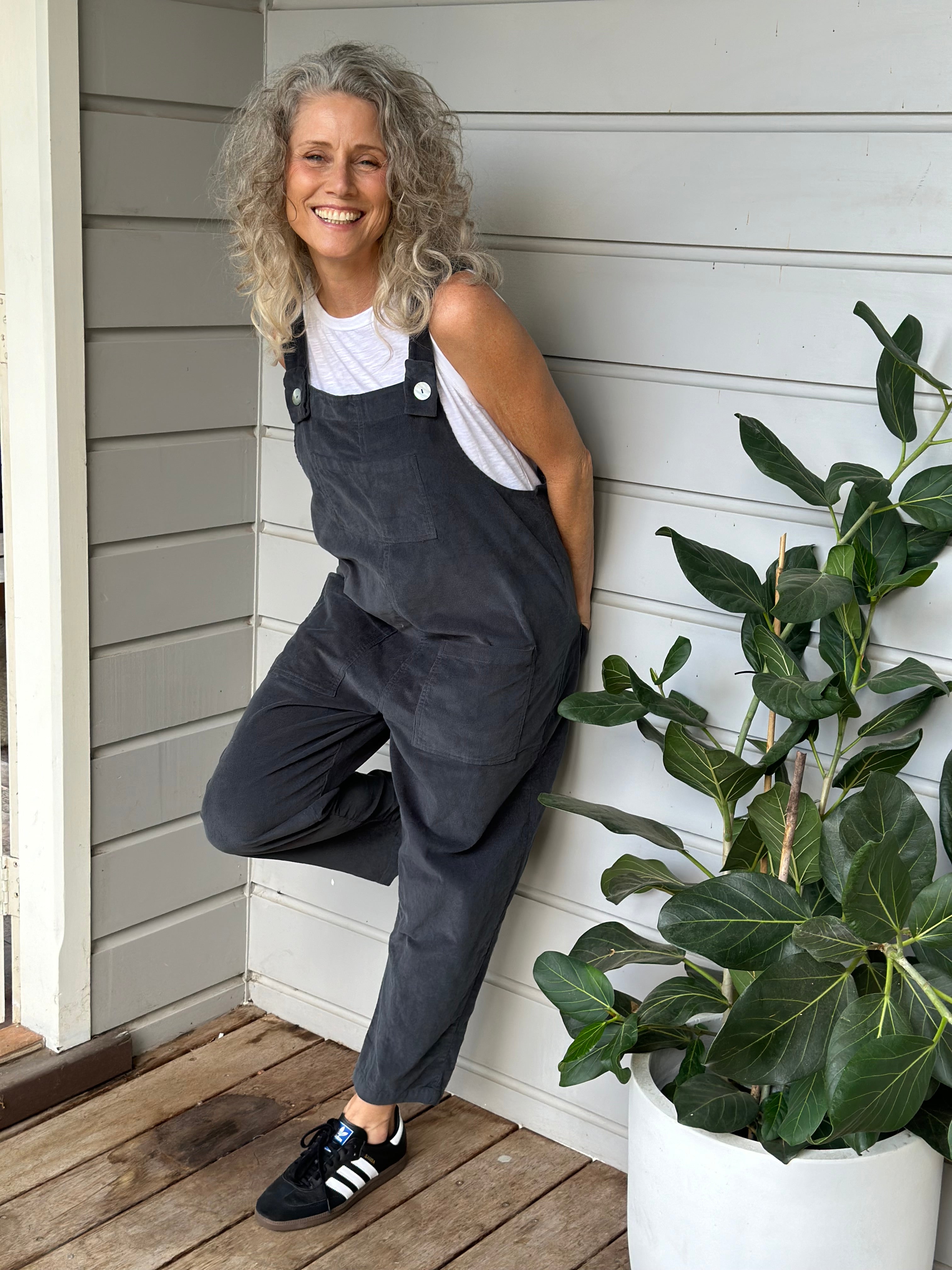 overalls - charcoal cord