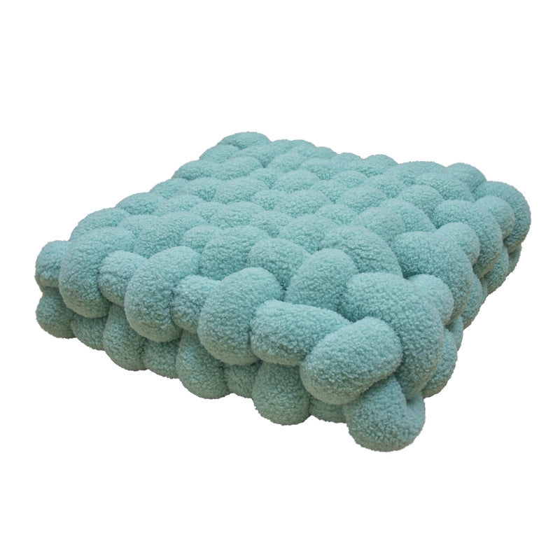 Lambswool Pillow Square Woven Chair Cushion Sofa Cushion Plush Pillow Decorative Bay Window Cushion
