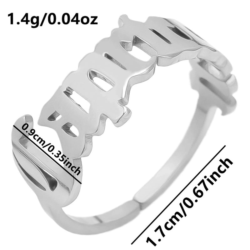 Minimalist Constellation 304 Stainless Steel 18K Gold Plated Polishing Rings