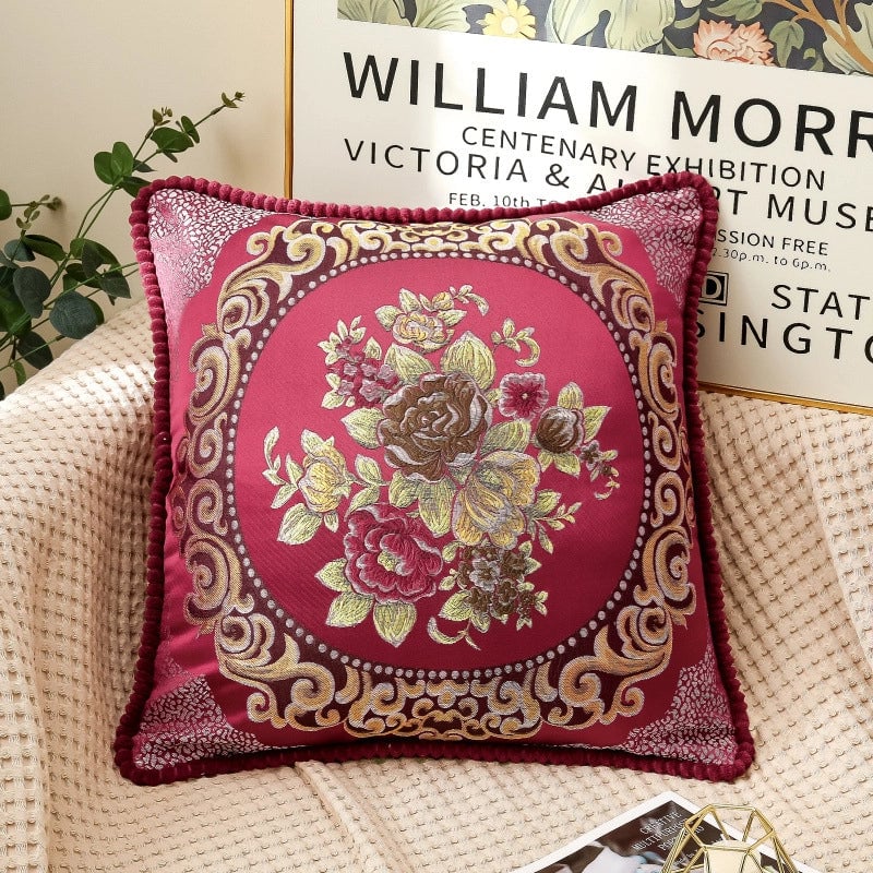 Elegant Classical Flower Polyester Throw Pillow Pillow Cases