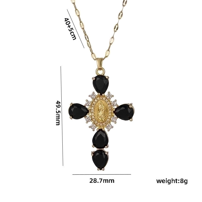 Titanium Steel Elegant Cross Plating Pendant Necklace
