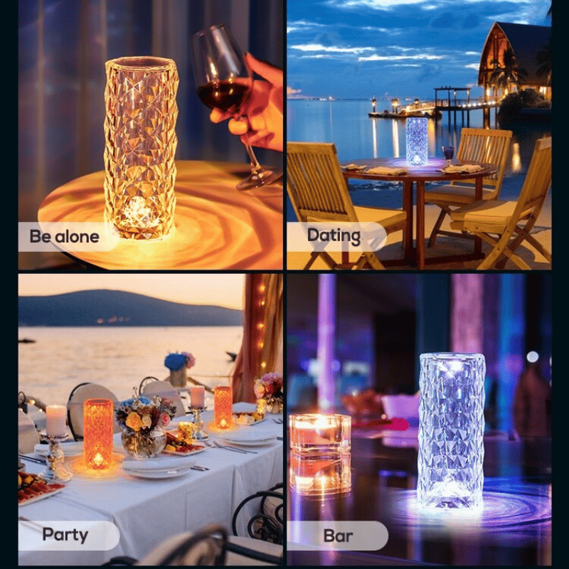 🔥HOT SALE -48% OFF🔥16 Colors Rose Rays Crystal Diamond Table Lamp