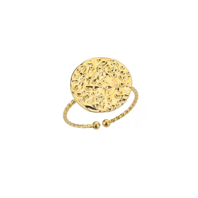 Minimalist Geometric Round Heart Shape 304 Stainless Steel 18K Gold Plated Plating Open Rings