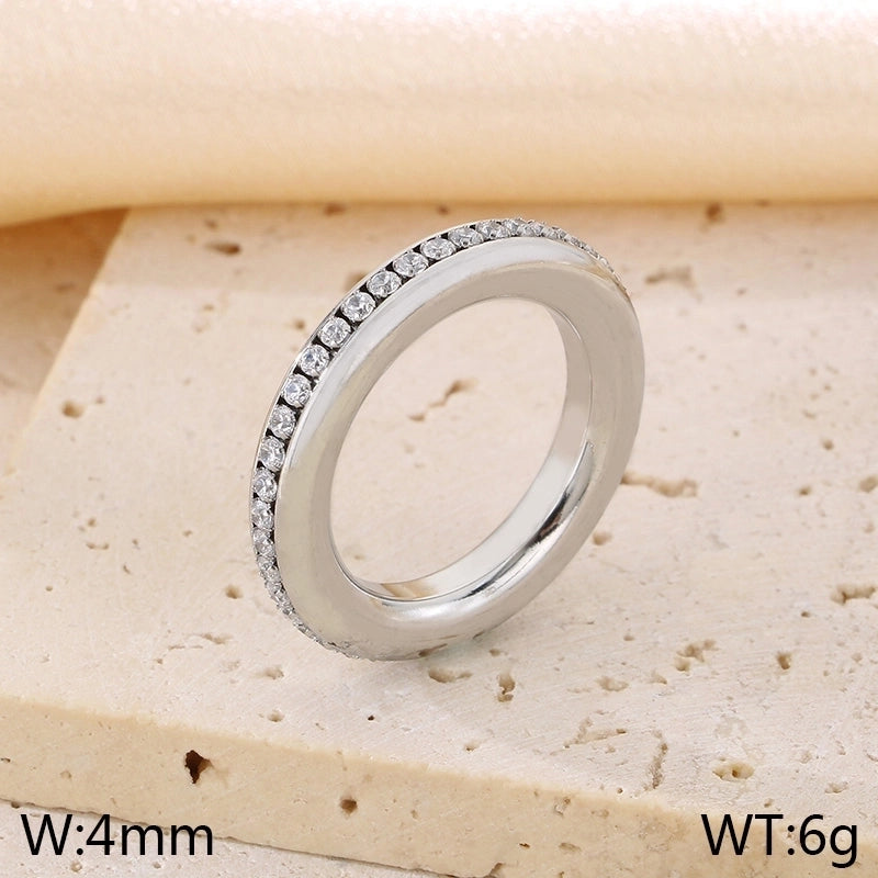 Vintage Style Minimalist Classic Style Geometric 304 Stainless Steel 18K Gold Plated Rings