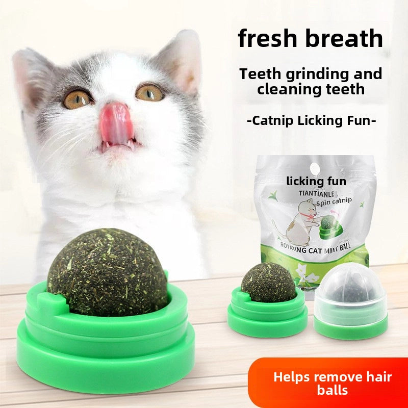 New Cat Mint Ball Cat Feather Toy Ball Cat Teeth Cleaning Molars Hair Removal Ball Cat Grass