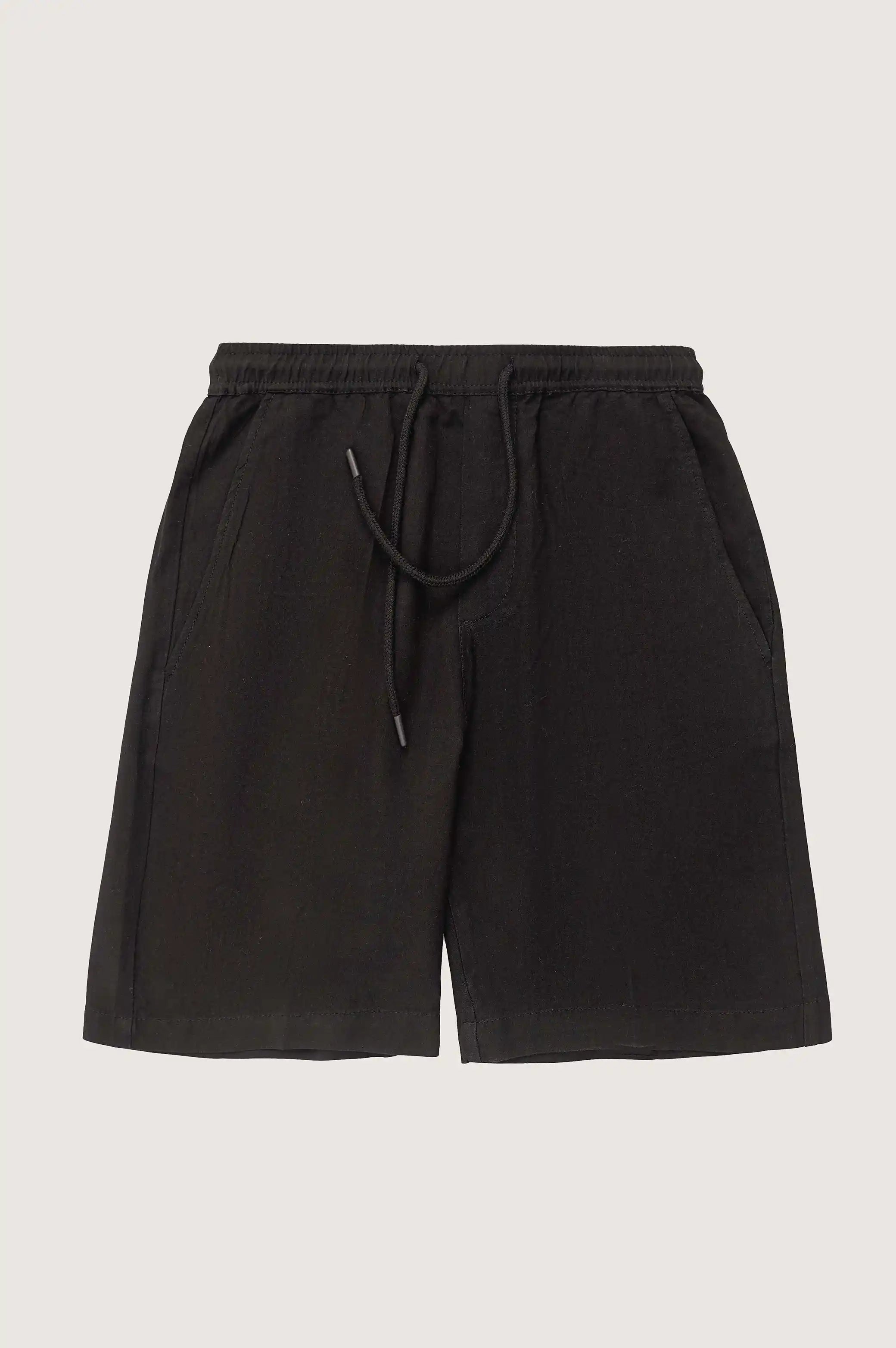 DRAWSTRING LINEN SHORTS