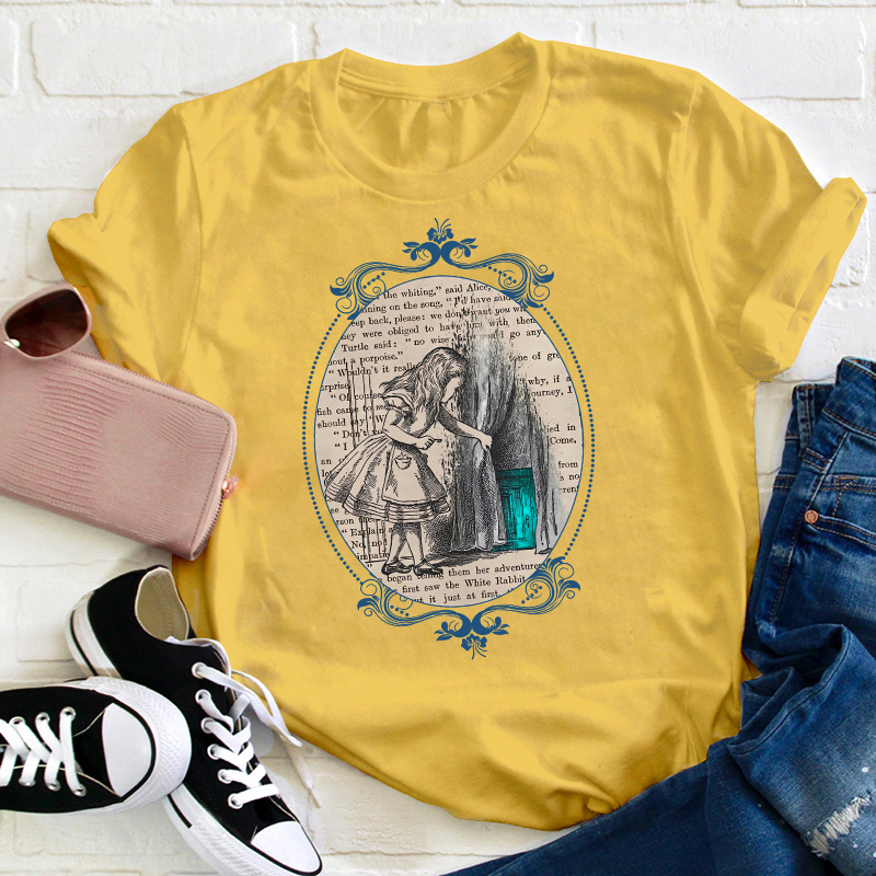 Follow The White Rabbit Teacher T-Shirt