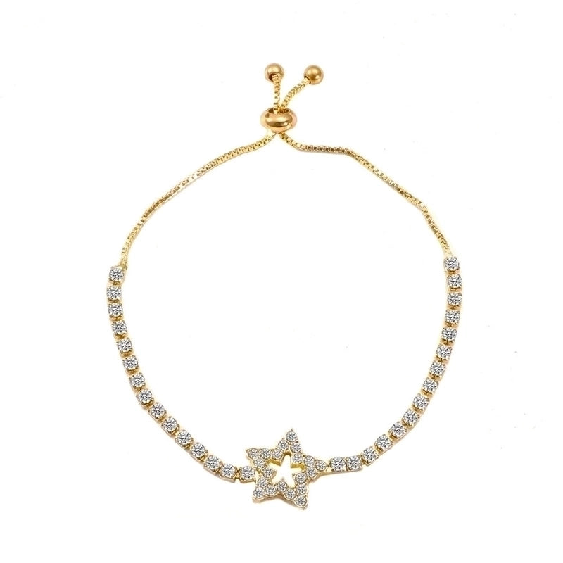 Modern Style Flower Butterfly Copper Inlay Artificial Gemstones Bracelets