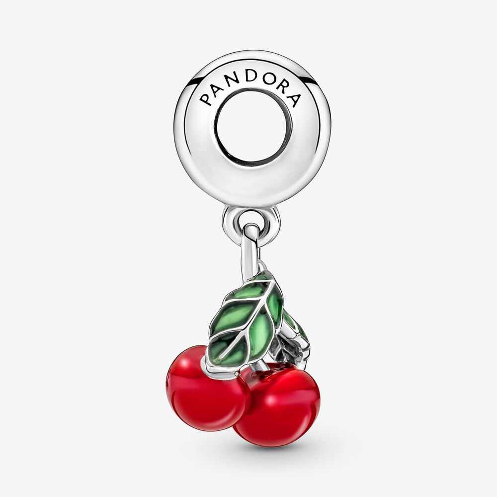 Asymmetrical Cherry Fruit Dangle Pandora Charm