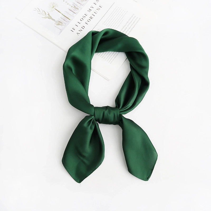 Women's Minimalist Solid Color Polyester Printing Silk Scarf
