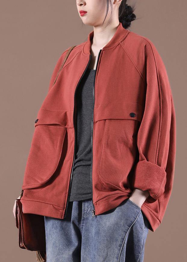 Street Orange Pockets Spring Jacket