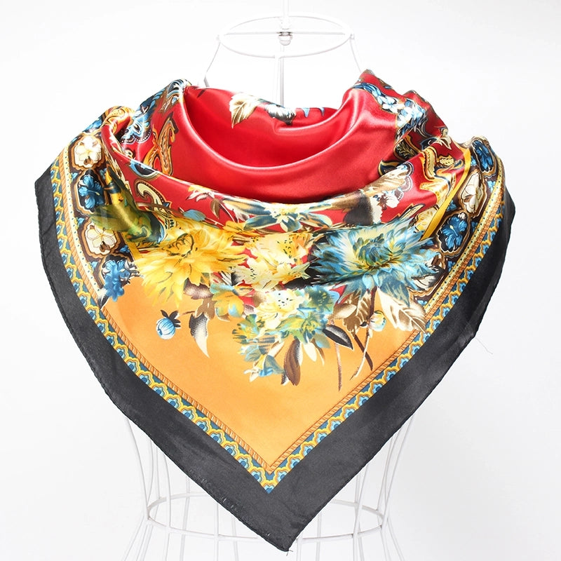 Women's Casual Vintage Style Ethnic Style Paisley Satin Printing And Dyeing Silk Scarf
