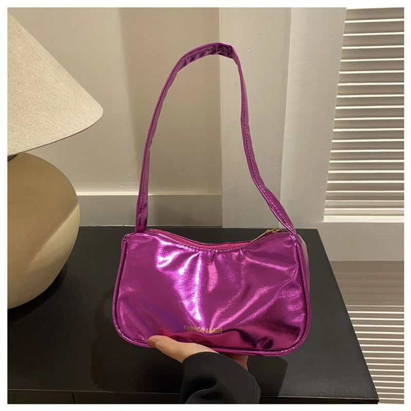 Women's Small Pu Leather Solid Color Streetwear Square Zipper Underarm Bag