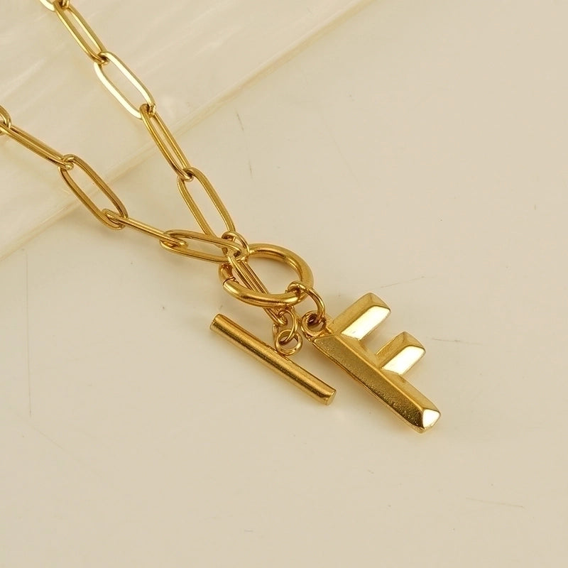 Fashion Letter Titanium Steel Plating Pendant Necklace 1 Piece