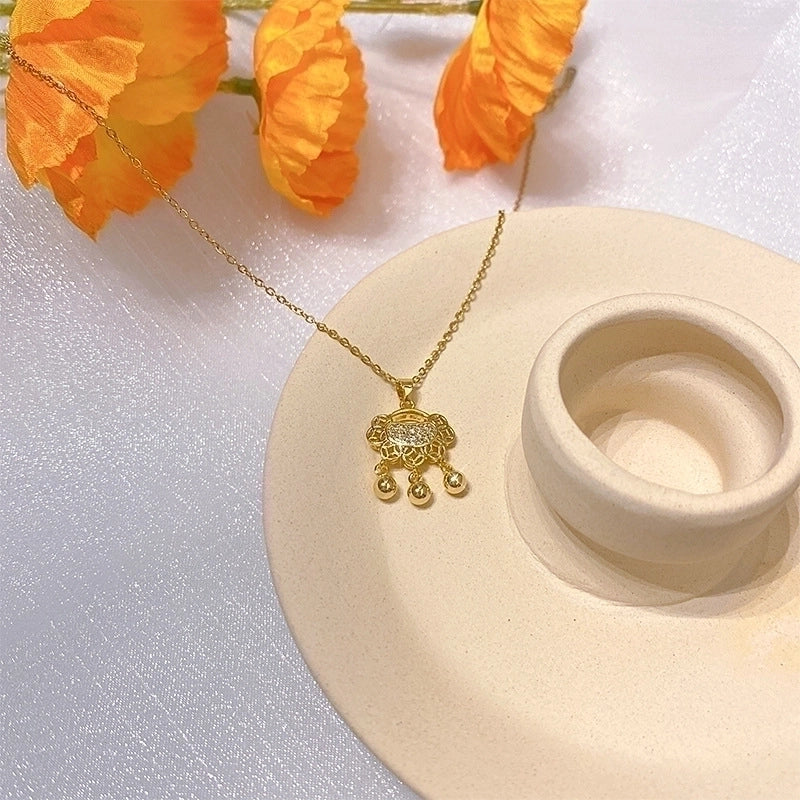 Titanium Steel Lady Inlay Heart Shape Flower Artificial Gemstones Pendant Necklace