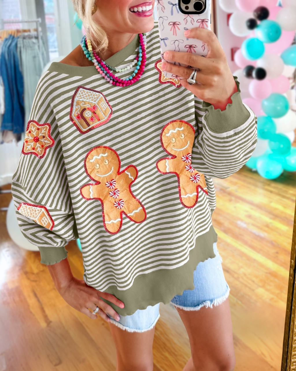 Gingerbread Stripe Sweatshirt