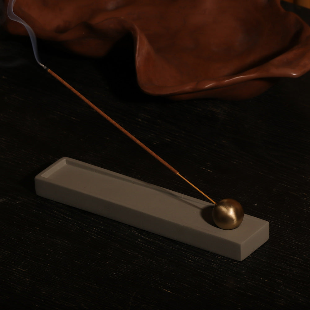 Calm Metal & Concrete Incense Holder - Grey