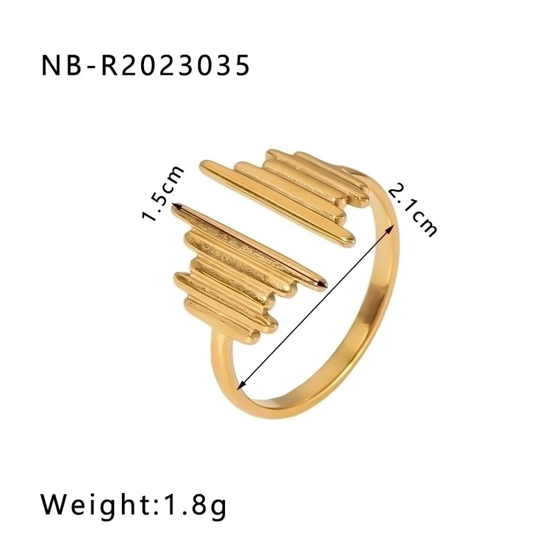 Stainless Steel 18K Gold Plated IG Style Basic Minimalist Plating Four Leaf Clover Heart Shape Flower Open Rings