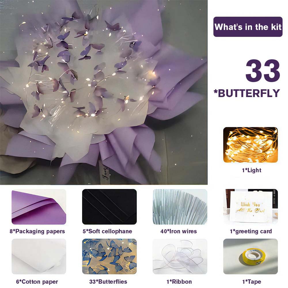 DIY Butterfly Bouquets Handmade Butterfly Flower Bouquet Gift for Girlfriend