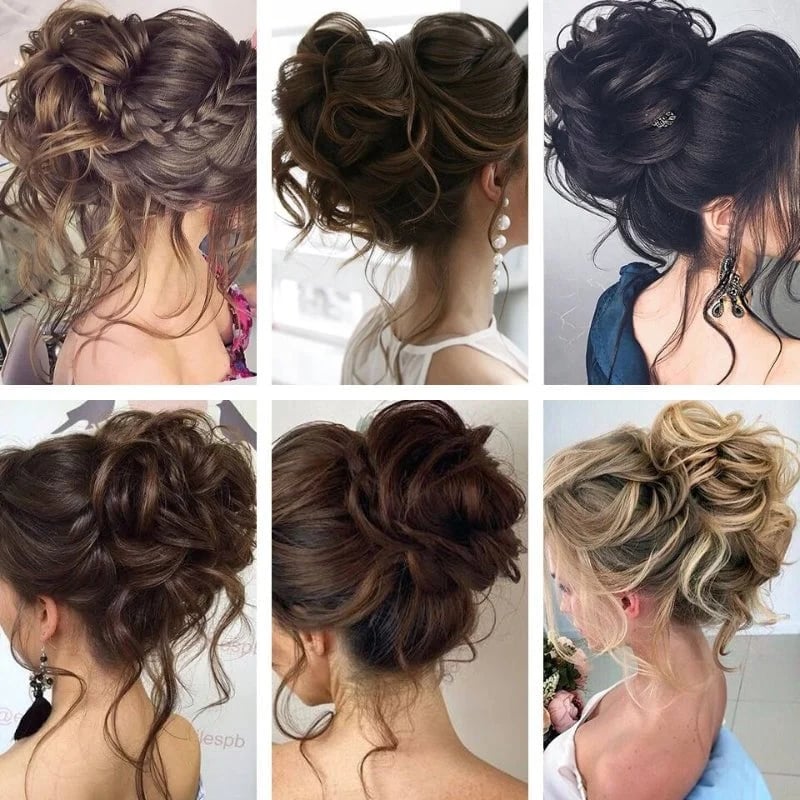 Messy Curly Hair Bun - 👍 Buy 3 Get Extra 15% OFF &  Free Shipping